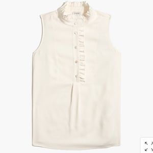 J. Crew Ruffles Trim Crepe Top